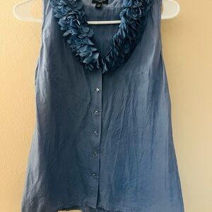 Ann Taylor Blue Button-Down Blouse